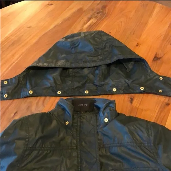 J. Crew army green rain jacket - Picture 6 of 8